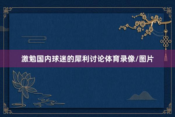 激勉国内球迷的犀利讨论体育录像/图片
