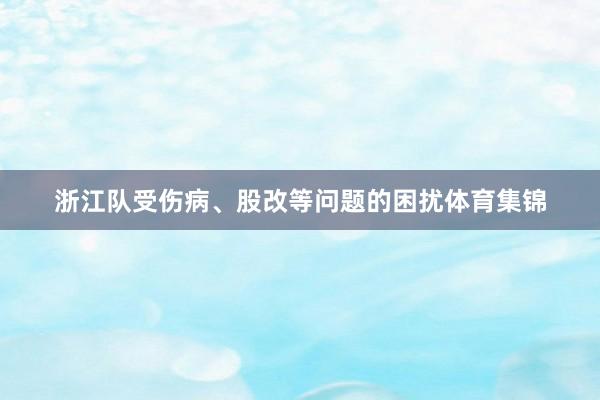 浙江队受伤病、股改等问题的困扰体育集锦