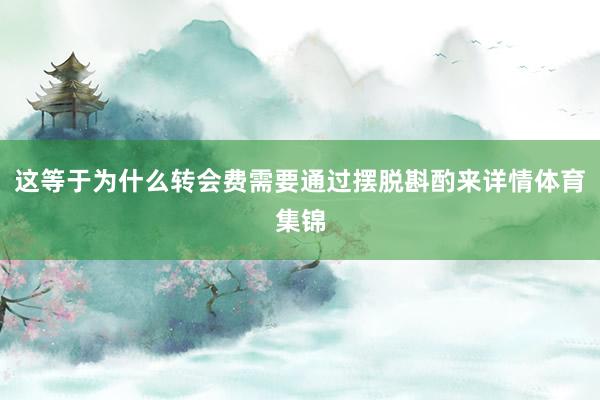 这等于为什么转会费需要通过摆脱斟酌来详情体育集锦